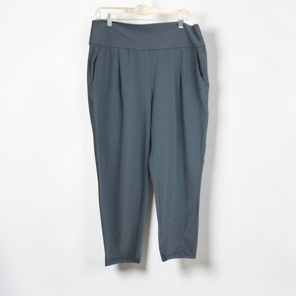 Athleta Women's Gray Elation Pleated‎ Cropped Jogger Pants Size XL